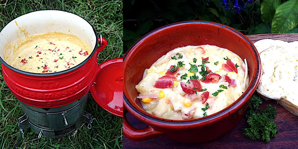 Ham and corn cheesy chowder